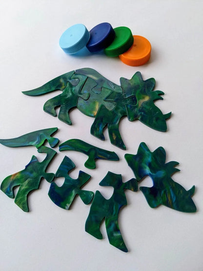 Recycled Plastic Dinosaur Puzzles – Prehistoric Fun with a Purpose!