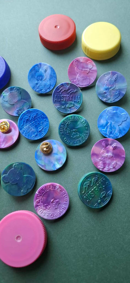 Lapel Pins – Made From 100% Recycled Milk Lids ♻️